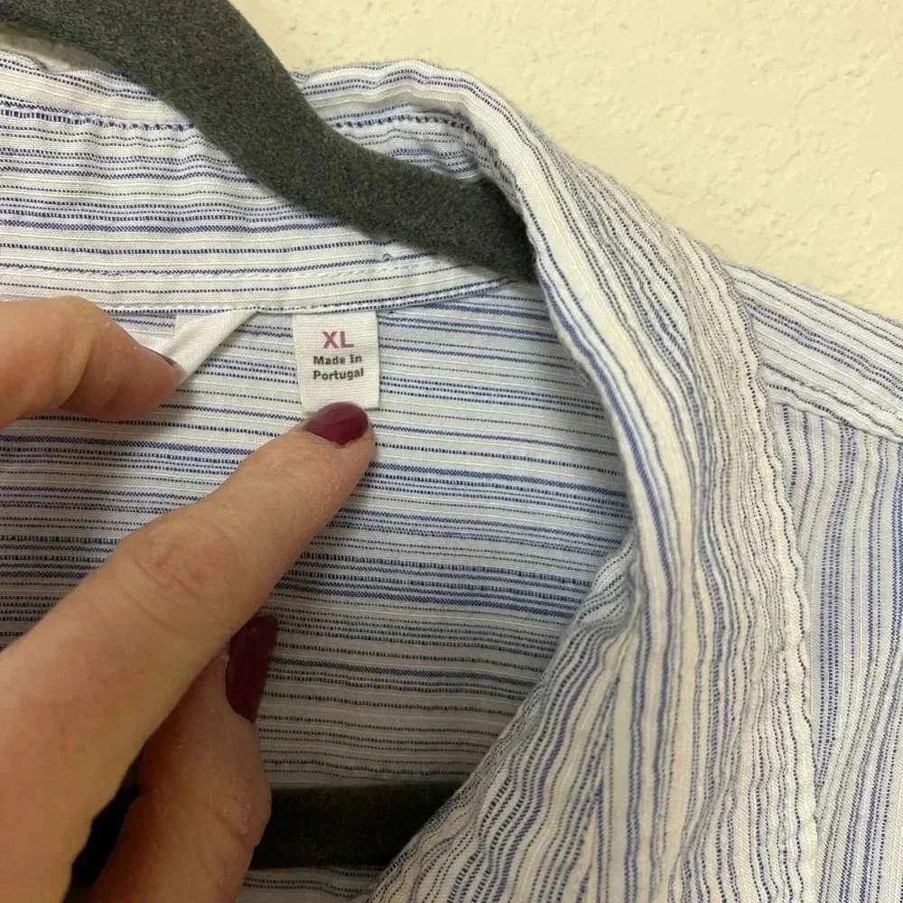 Athleta Button Down Top Lightweight Striped Butto… - image 6